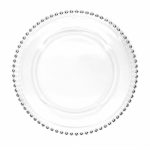 Charger plate beaded silver