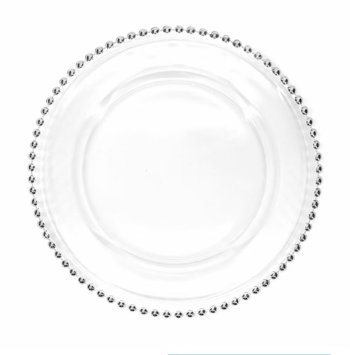 Charger plate beaded silver