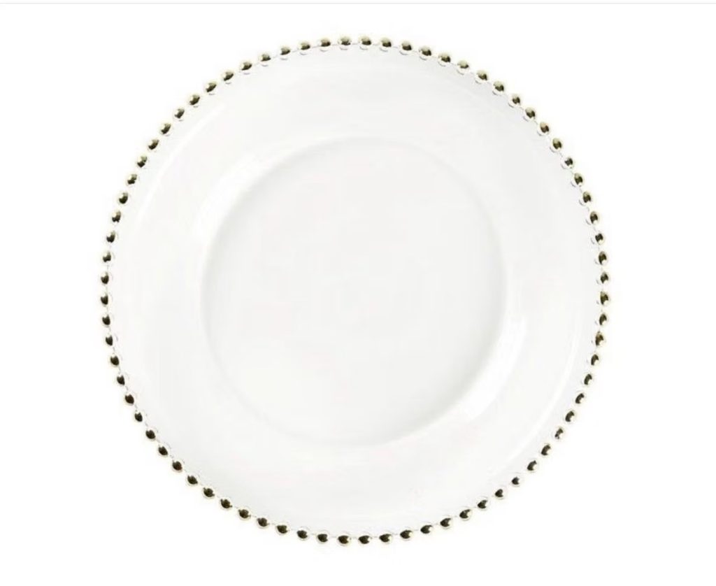 Charger plate beaded gold