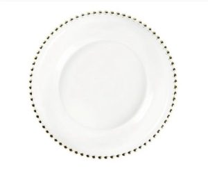 Charger plate beaded gold
