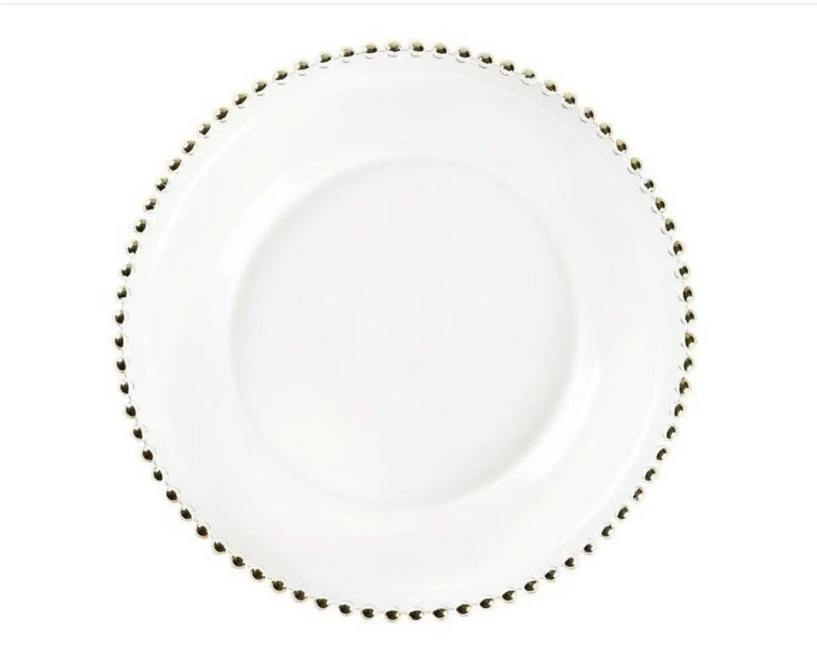 Charger plate beaded gold