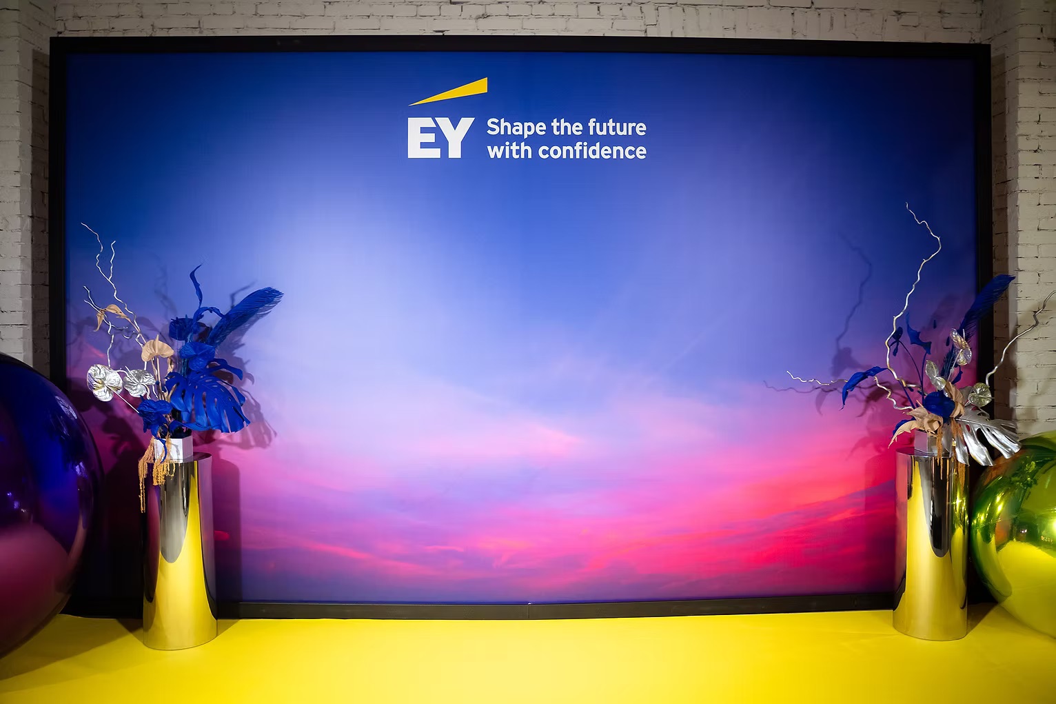 Large black banner stand