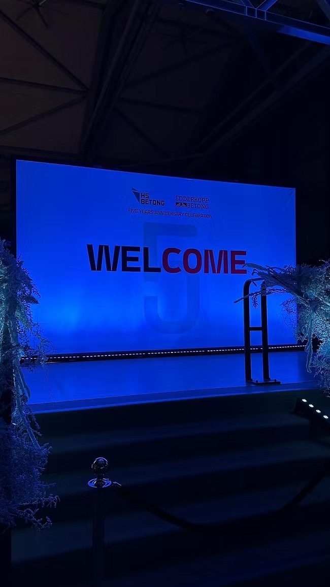 Large black banner stand