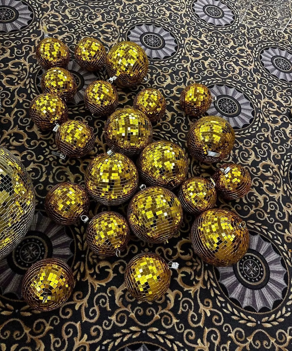 Golden disco balls