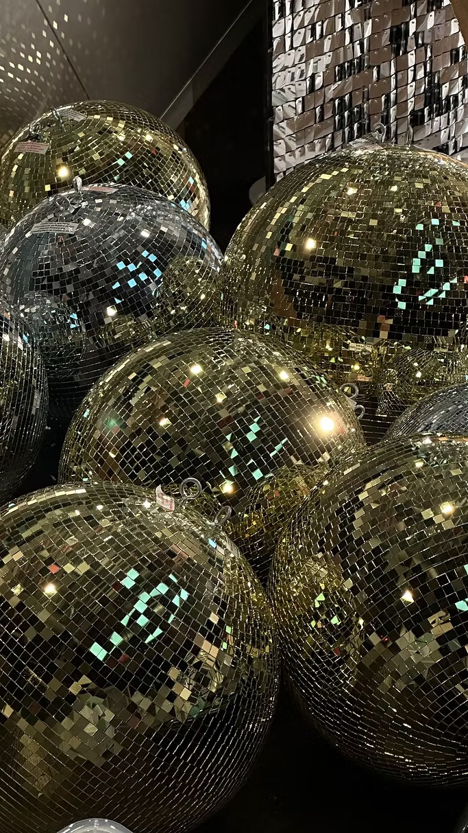 Golden disco balls