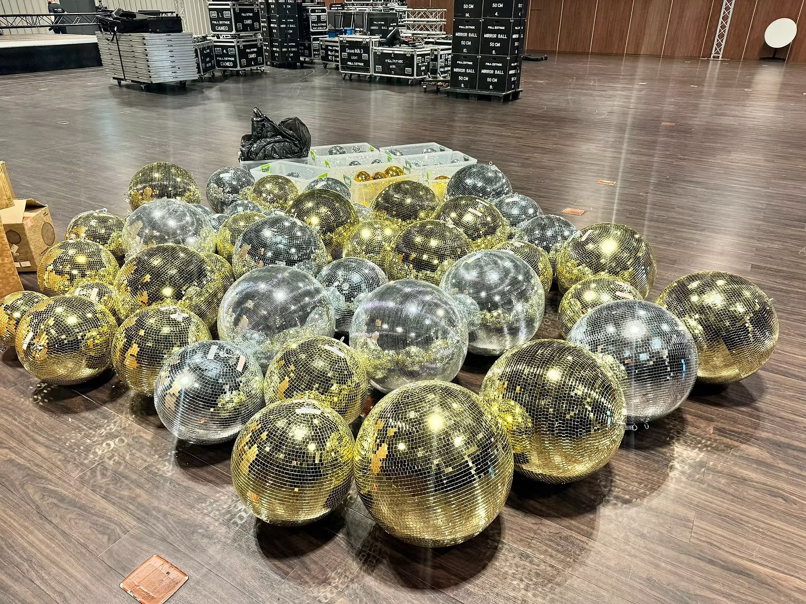 Golden disco balls