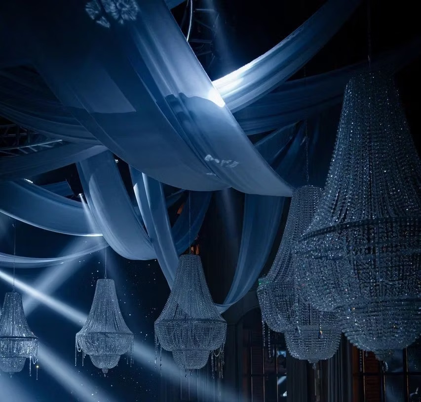 Drapery light blue chiffon