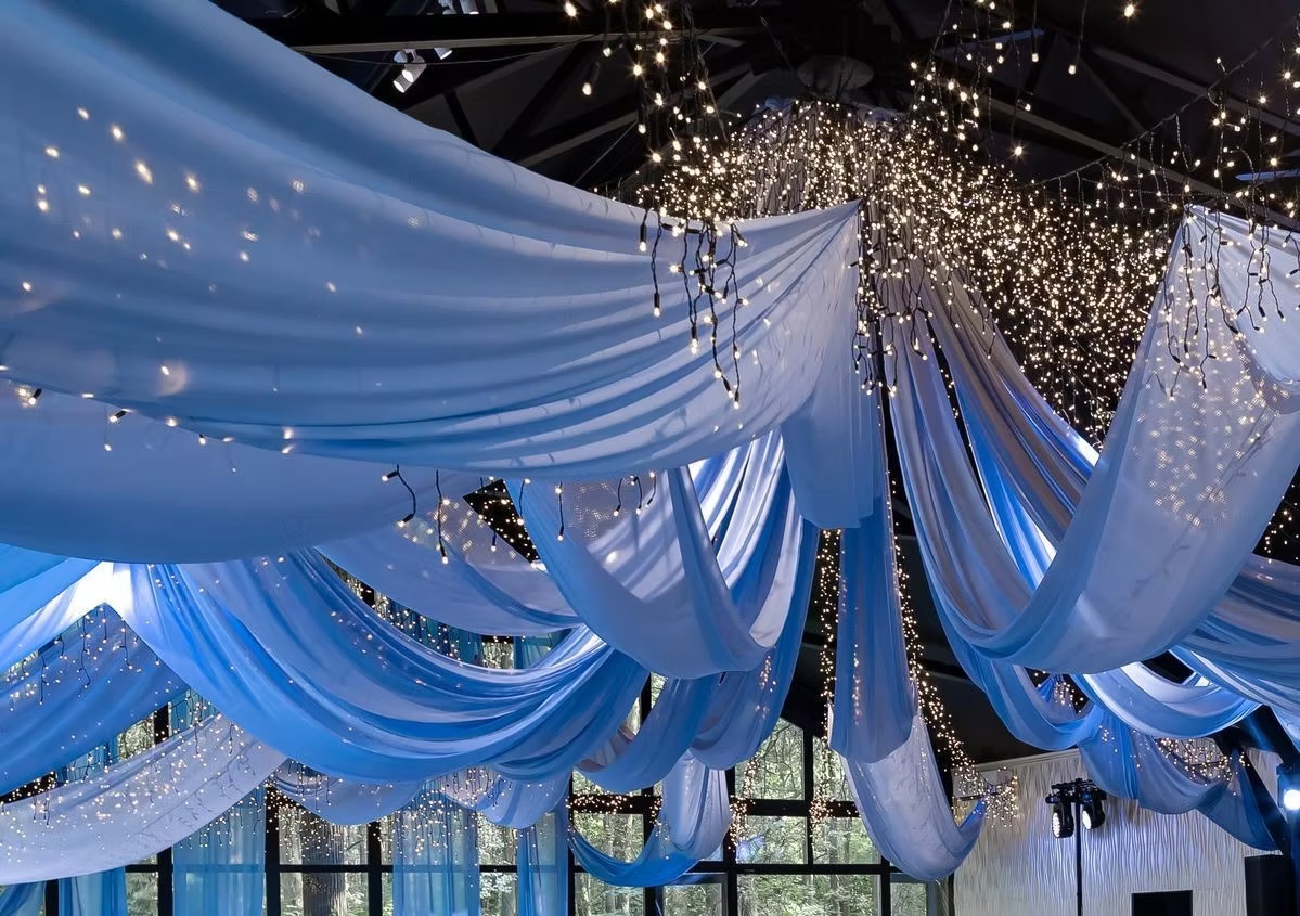 Drapery light blue chiffon