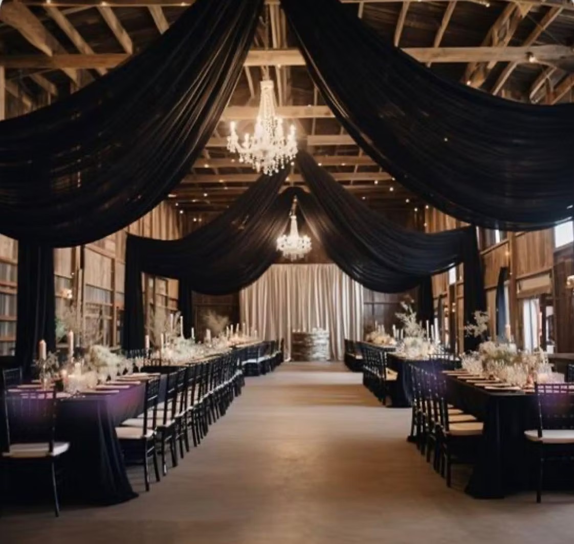 Drapery black chiffon