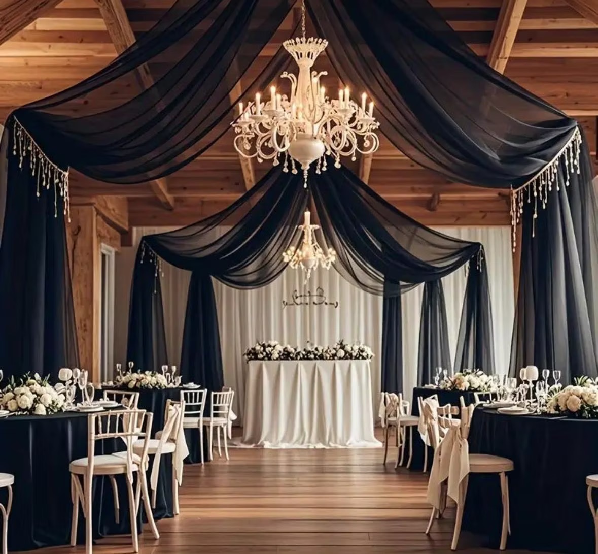 Drapery black chiffon