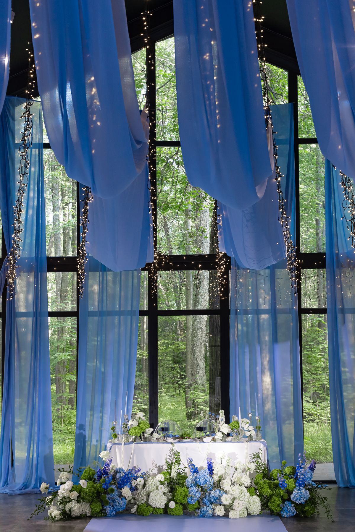 Drapery light blue chiffon