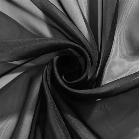 Drapery black chiffon