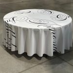 White tablecloth with design