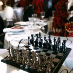 White tablecloth with design