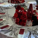 White tablecloth with design