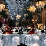 White tablecloth with design