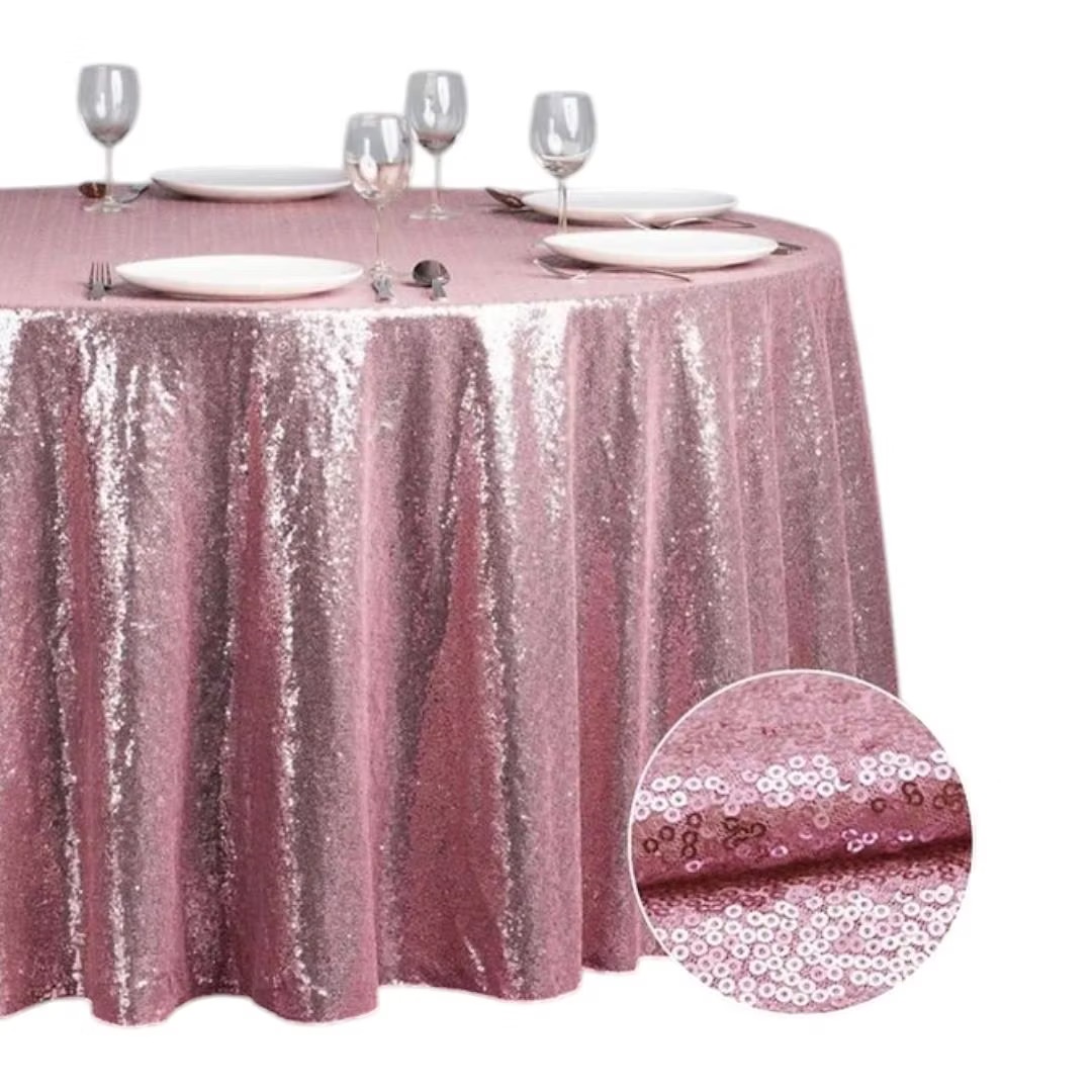 Light pink sequins tablecloth