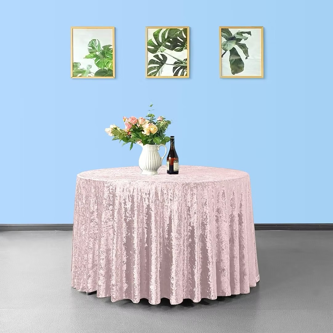 Velour tablecloth – light pink