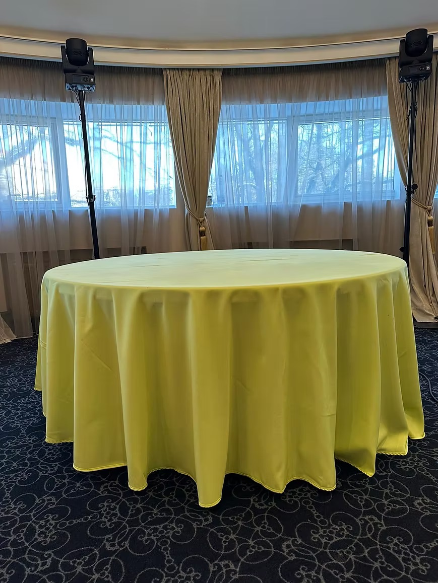 Lime green tablecloth