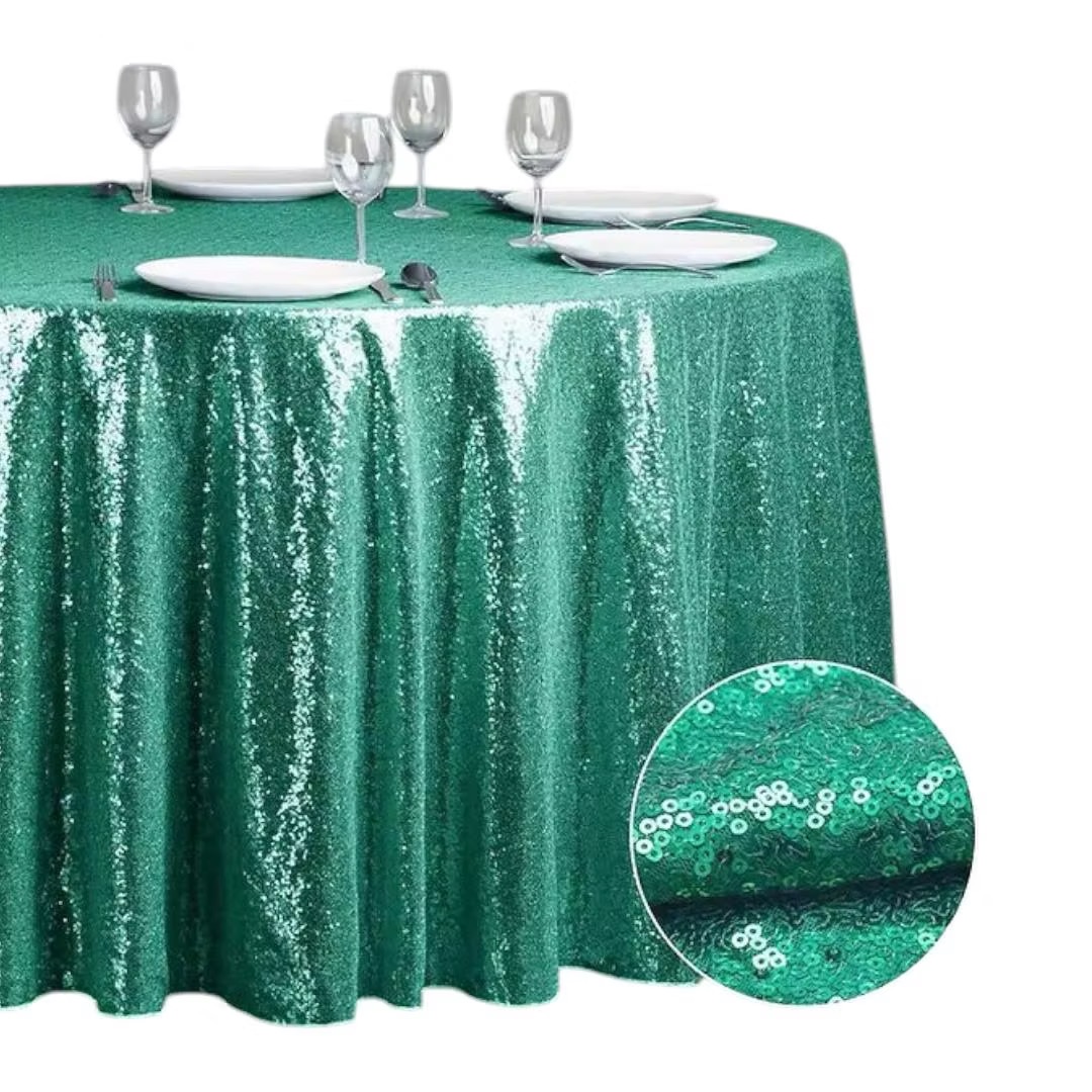 Light green sequin tablecloth