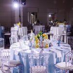 Light blue tablecloth