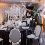 Black sequin tablecloth