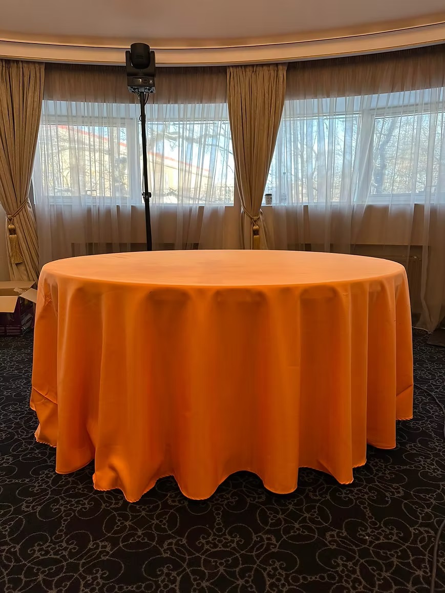 Orange tablecloth