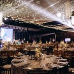 Silver sequin tablecloth