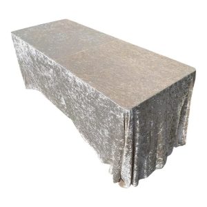 Rectangular velour tablecloth – beige