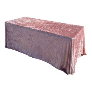 Rectangular velour tablecloth – light pink