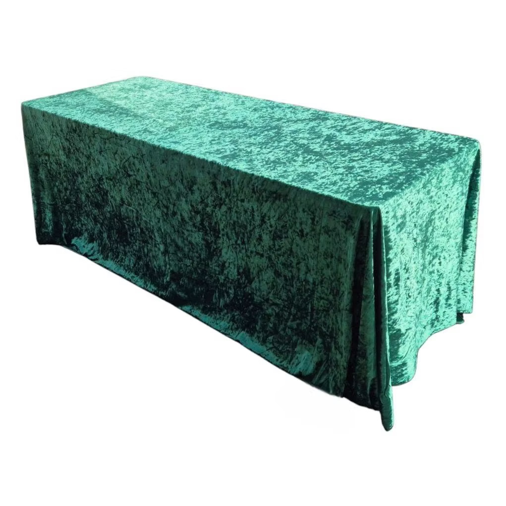 Rectangular velour tablecloth – green