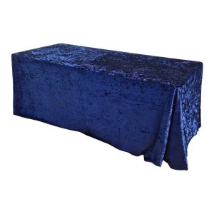 Rectangular velour tablecloth – dark blue