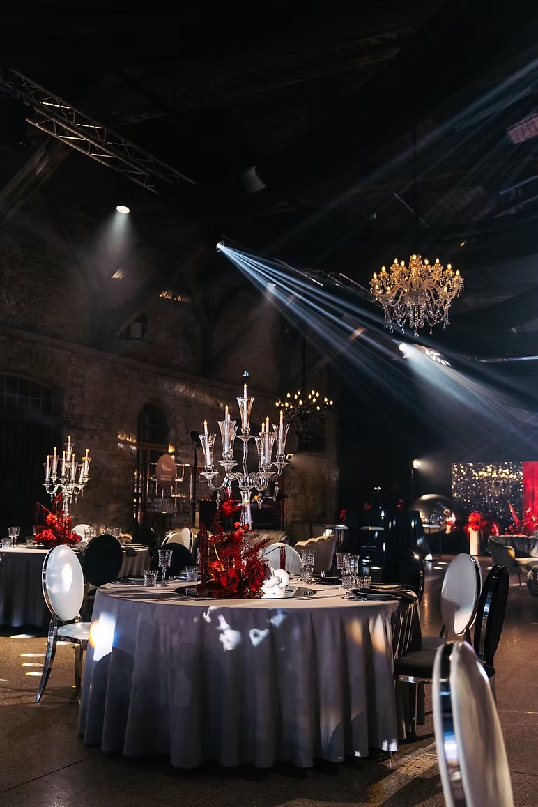 Dark gray tablecloth