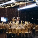 Dark gold sequin tablecloth