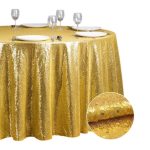 Dark gold sequin tablecloth