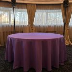 Purple tablecloth