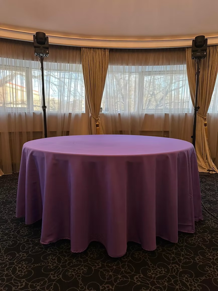 Purple tablecloth