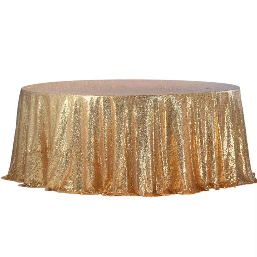 Gold sequin tablecloth