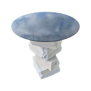 Block table with glass