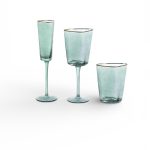 Green glasses with gold rim