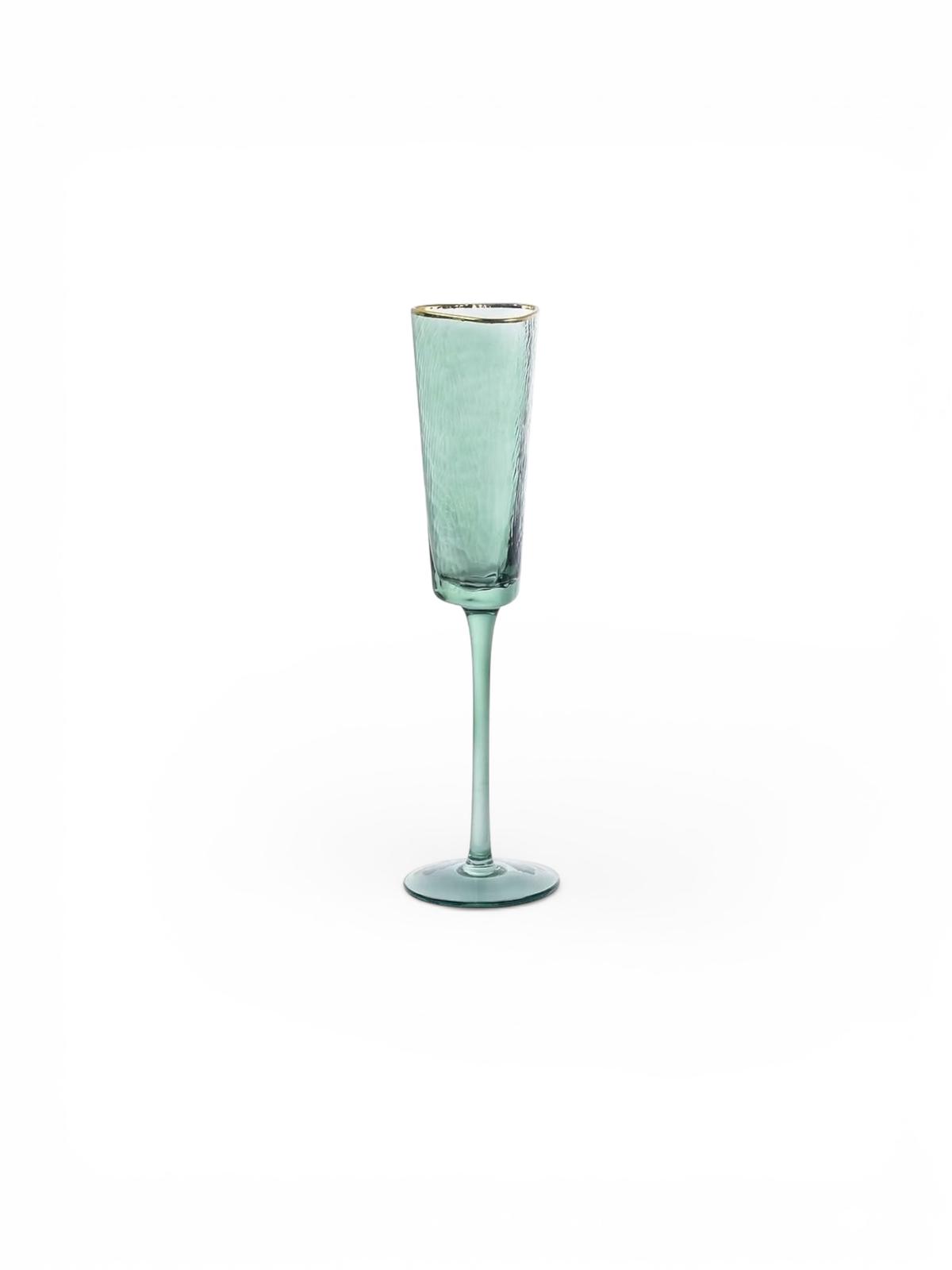 Green glasses with gold rim