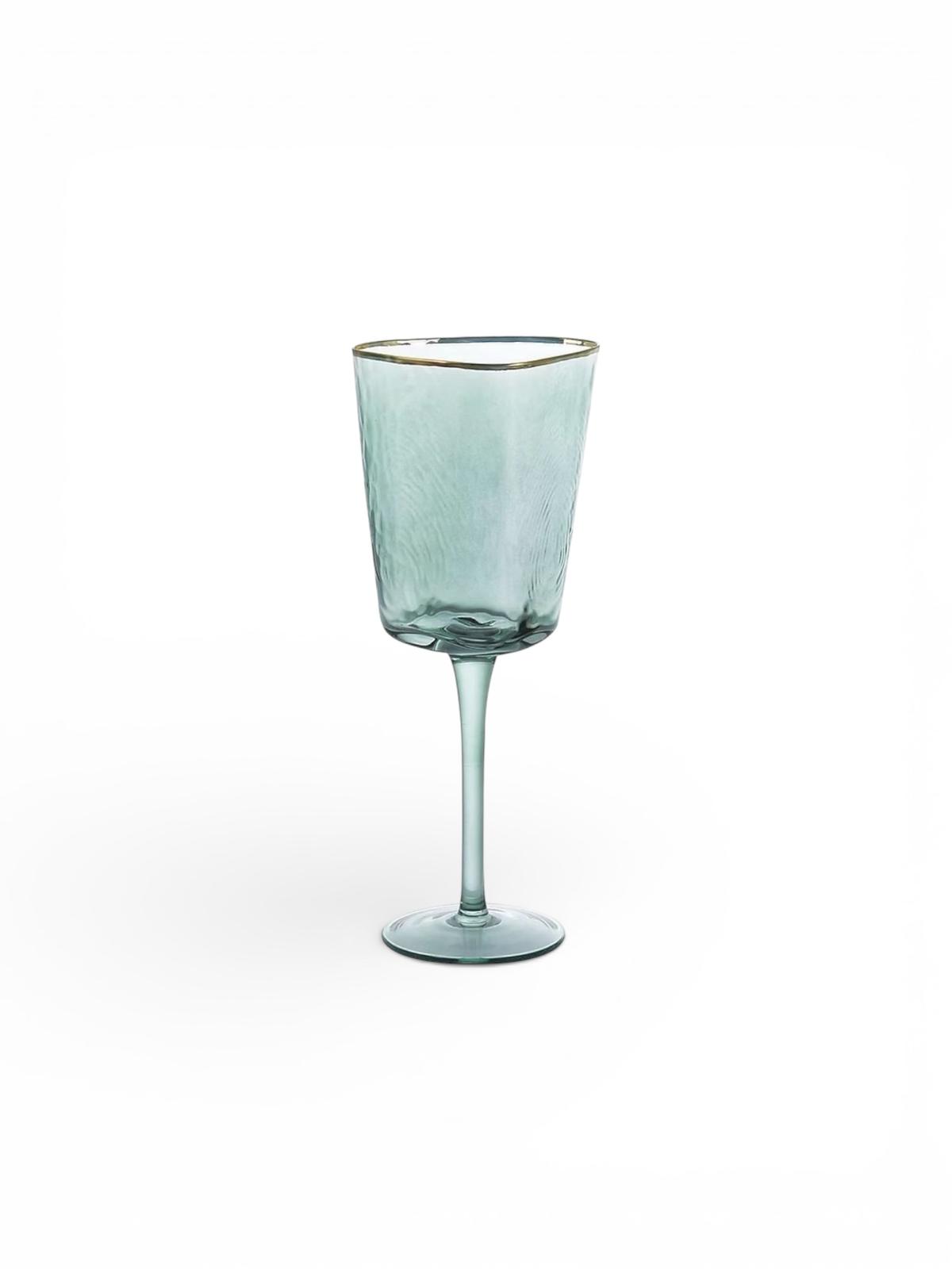 Green glasses with gold rim