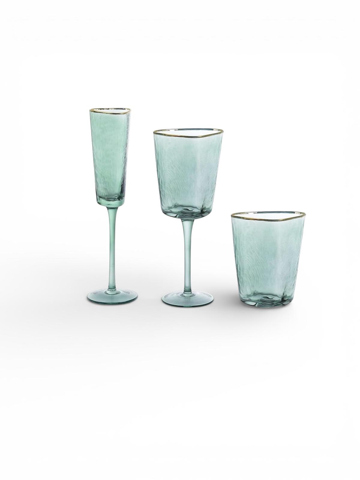 Green glasses with gold rim