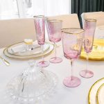 Glasses light pink with gold rim