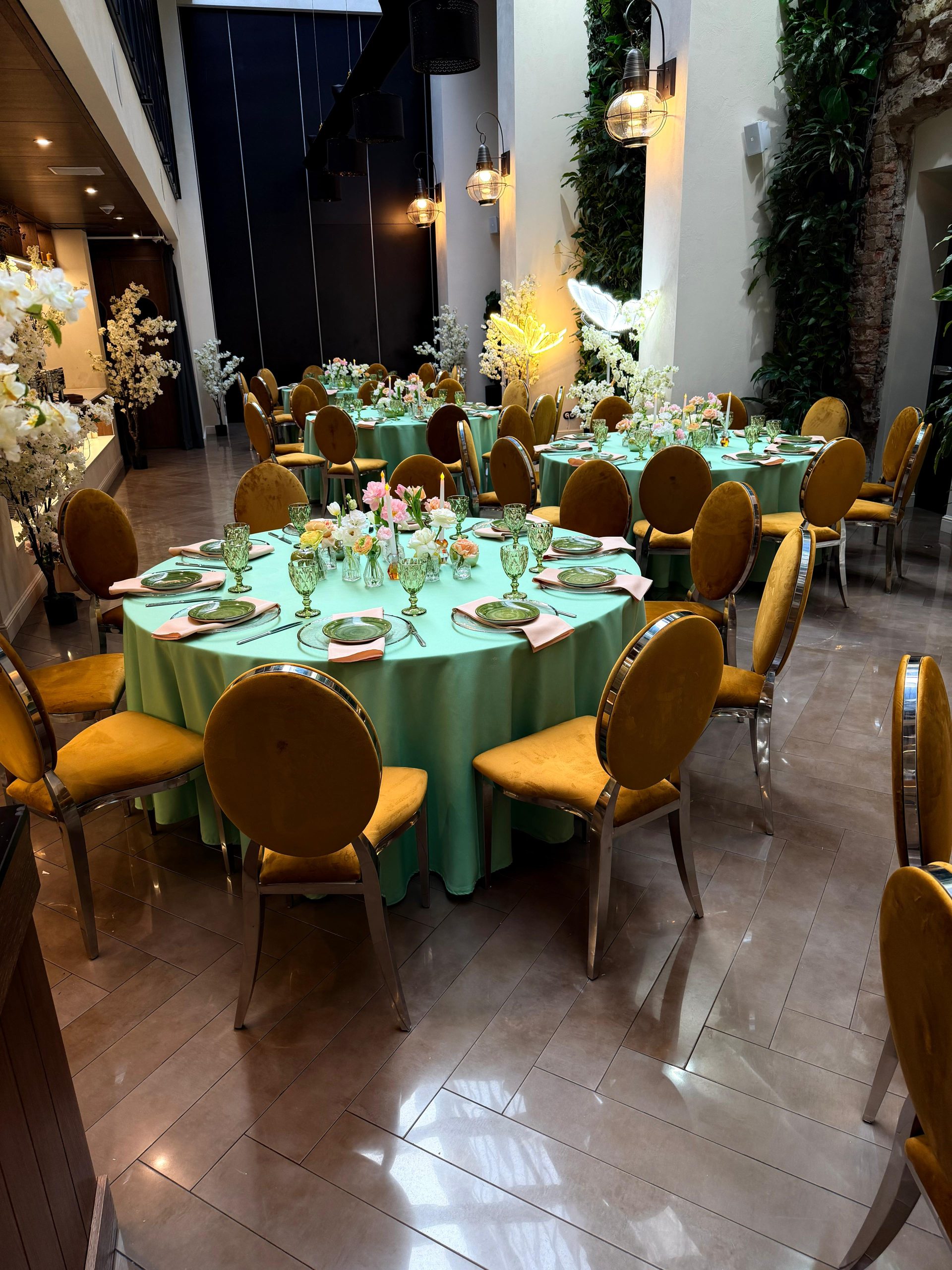 Silver chair with amber cushion