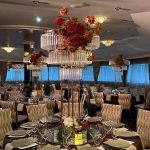 Golden chair with a beige pillow