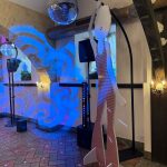 Black stand for chandeliers or disco balls