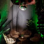 Black stand for chandeliers or disco balls