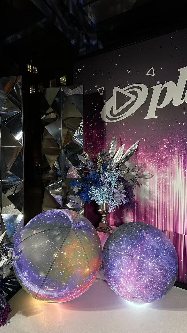 Inflatable galaxy blue planet