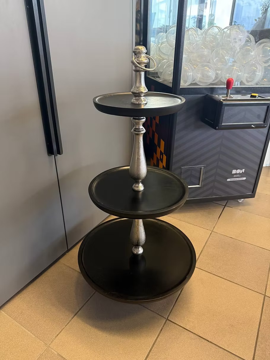Silver dessert stand three-tiers